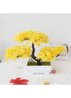 Generic Artificial Bonsai Tree Simulation Potted Plant Office Living Room Home Decor Yellow  - Image 3
