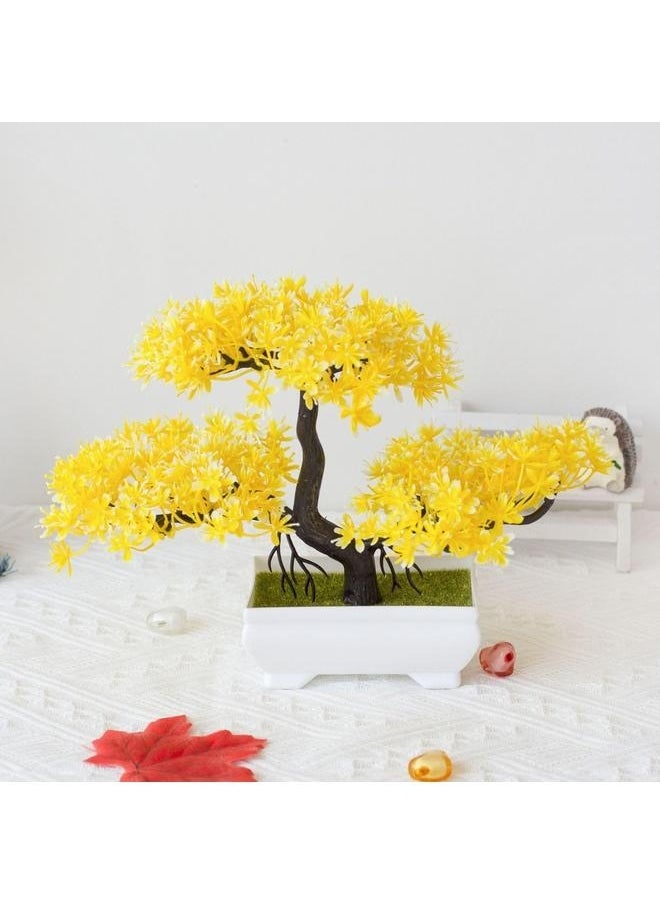 Generic Artificial Bonsai Tree Simulation Potted Plant Office Living Room Home Decor Yellow  - Image 3