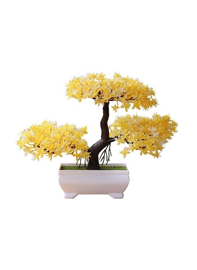 Generic Artificial Bonsai Tree Simulation Potted Plant Office Living Room Home Decor Yellow  - Image 4