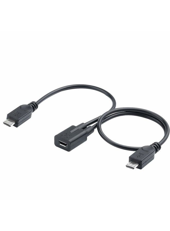 Electop Micro USB Female to 2 Micro USB Male Splitter Cable - Image 1