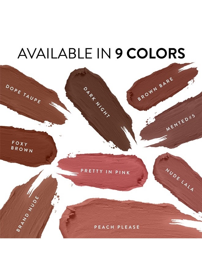 Mented Cosmetics | Semi Matte Nude Lipstick, Dark Night | Vegan, Paraben-free, Cruelty-free | Brown, Dark, Long Lasting Lipstick - Image 1