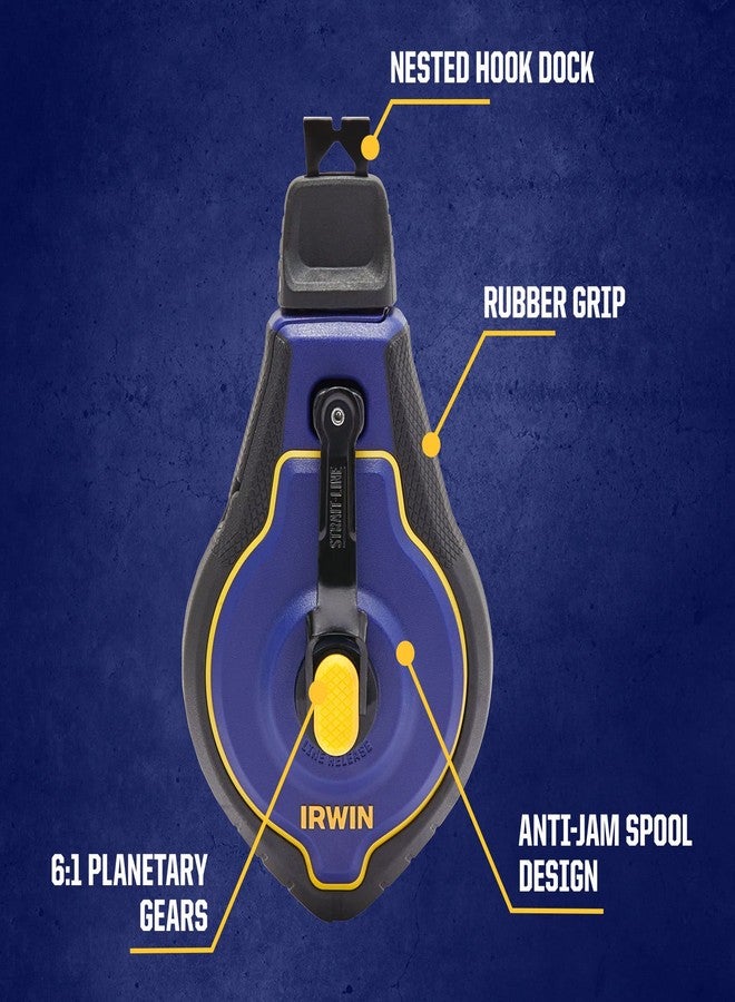 IRWIN Tools STRAIT-LINE Chalk Line, Speedline Pro Reel, Blue, 100 ft. (IWHT48443BC) - Image 2