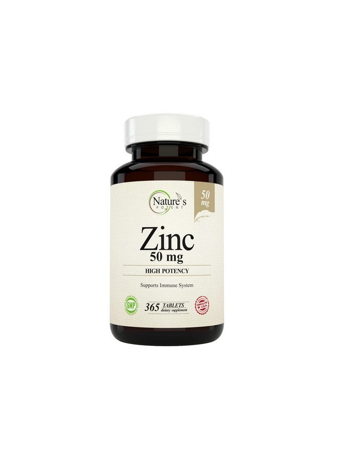 نايتشرز بوتينت Nature's Potent Zinc 50 mg، مكمل غذائي لدعم المناعة - فعالية عالية لصحة المناعة ومضادات الأكسدة القصوى - صنع في الولايات المتحدة الأمريكية من أكسيد الزنك الطبيعي - 365 قرصًا (إمداد لمدة عام واحد) - Image 1