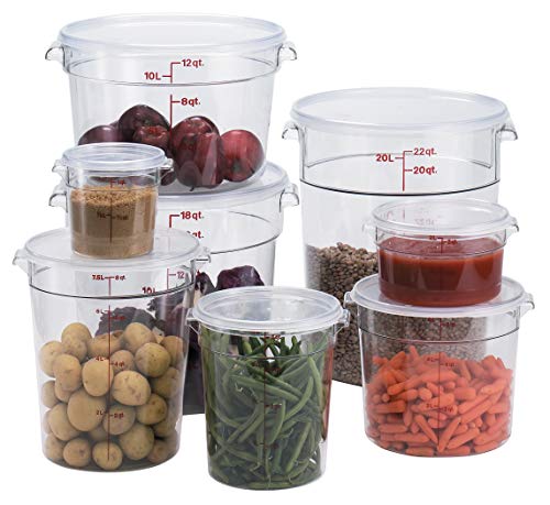 Cambro RFSCW4135 Camwear Round Food Storage Container  Polycarbonate  4-Quart  Clear  NSF - Image 3