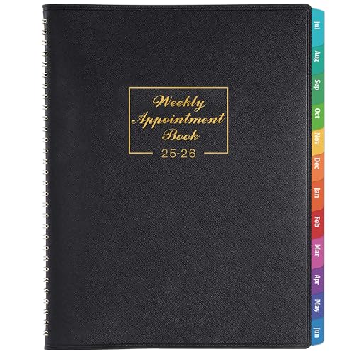 MaaIbok 2025-2026 Weekly Appointment Book - Daily Hourly Planner 2025-2026 from Jul. 2025 - Jun. 2026, 8.5" x 11", 15-Minute Interval, Monthly Tabs, Leather Cover, Perfect for Your Life - Image 1