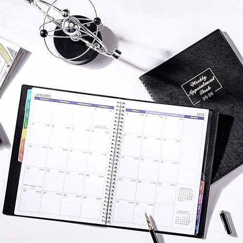MaaIbok 2025-2026 Weekly Appointment Book - Daily Hourly Planner 2025-2026 from Jul. 2025 - Jun. 2026, 8.5" x 11", 15-Minute Interval, Monthly Tabs, Leather Cover, Perfect for Your Life - Image 2