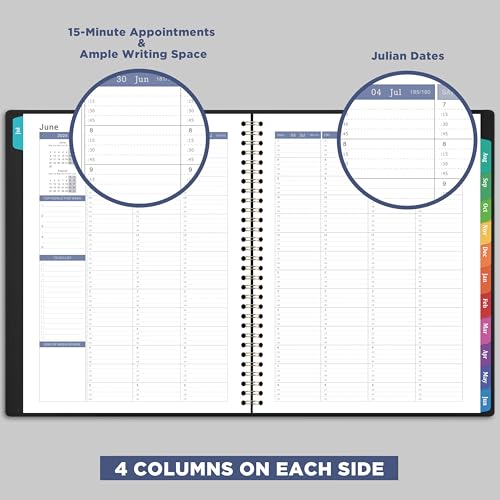 MaaIbok 2025-2026 Weekly Appointment Book - Daily Hourly Planner 2025-2026 from Jul. 2025 - Jun. 2026, 8.5" x 11", 15-Minute Interval, Monthly Tabs, Leather Cover, Perfect for Your Life - Image 3