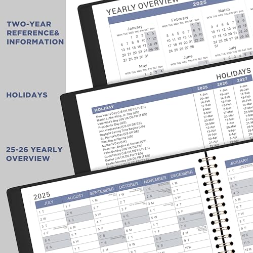 MaaIbok 2025-2026 Weekly Appointment Book - Daily Hourly Planner 2025-2026 from Jul. 2025 - Jun. 2026, 8.5" x 11", 15-Minute Interval, Monthly Tabs, Leather Cover, Perfect for Your Life - Image 5