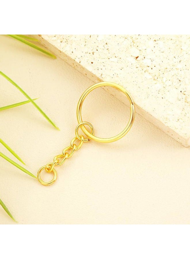 ZoloAJay 50Sets 1 inch Keychain Rings Golden Split Round Key Ring with Chain and Open Jump Rings for DIY Keychain Making Crafts - Image 4