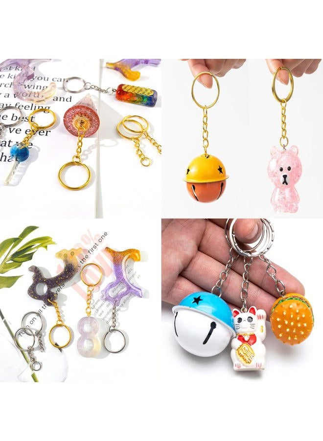 ZoloAJay 50Sets 1 inch Keychain Rings Golden Split Round Key Ring with Chain and Open Jump Rings for DIY Keychain Making Crafts - Image 5