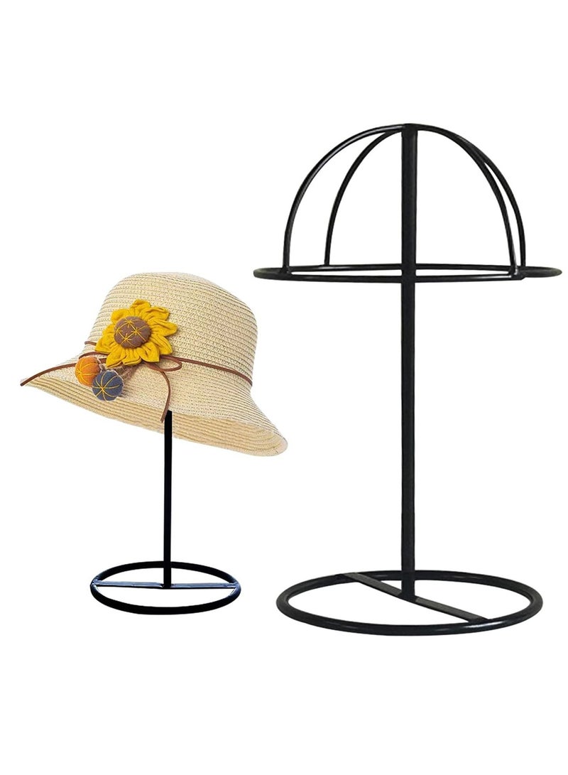 SYOSI Metal Wig Stand Holder,Hat Racks,Hat Display Stand,12 inch Stable Sturdy Wig Head Holder, Freestanding Durable Hat Holder Storage Stand, Metal Hat Cap Rack Wigs Holder  (black) - Image 1