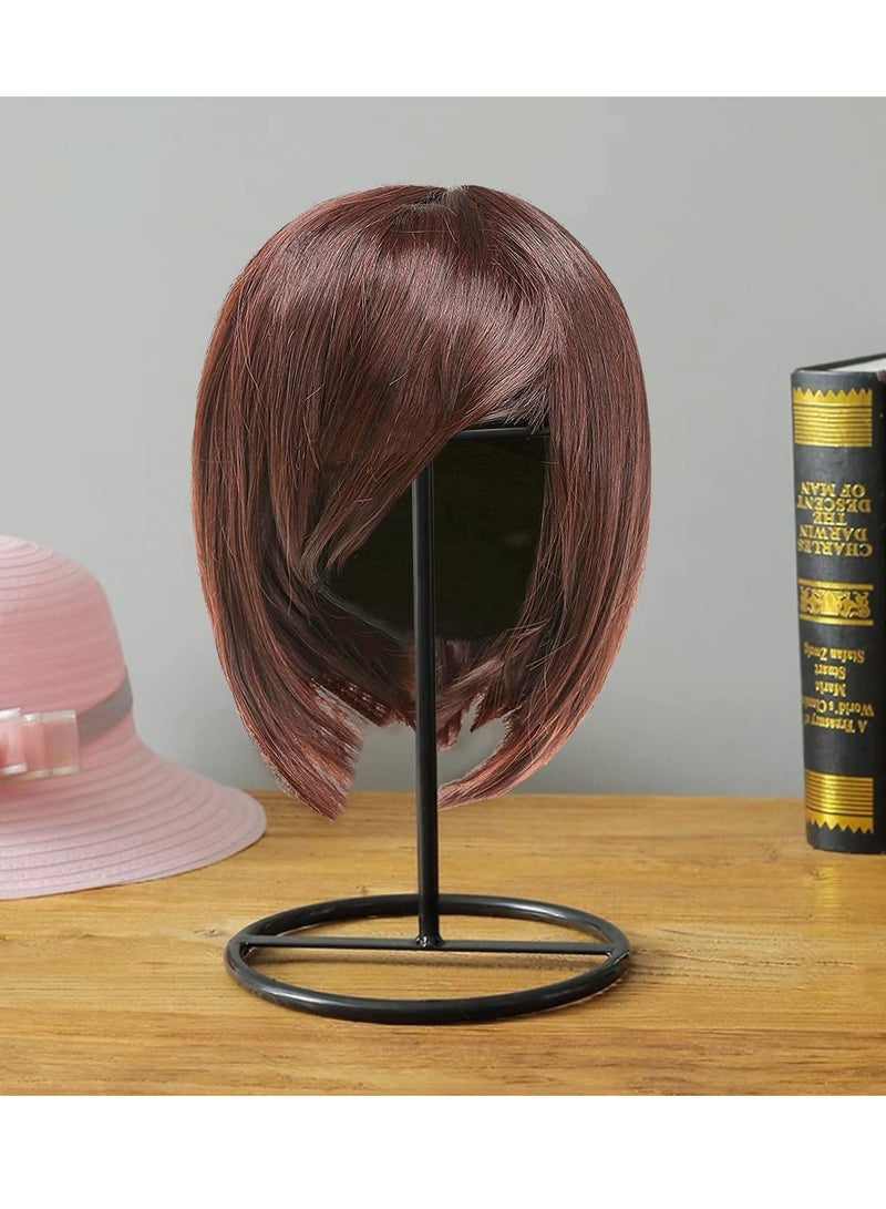 SYOSI Metal Wig Stand Holder,Hat Racks,Hat Display Stand,12 inch Stable Sturdy Wig Head Holder, Freestanding Durable Hat Holder Storage Stand, Metal Hat Cap Rack Wigs Holder  (black) - Image 2