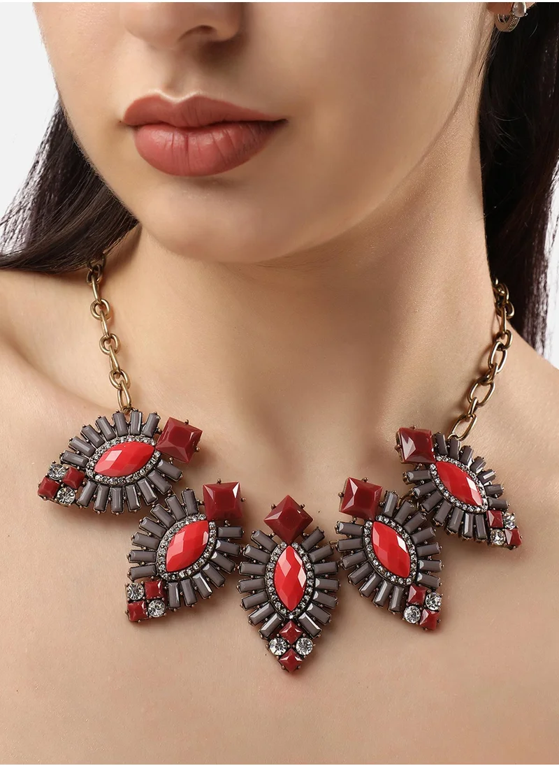 SOHI Designer Statement Stone Necklace