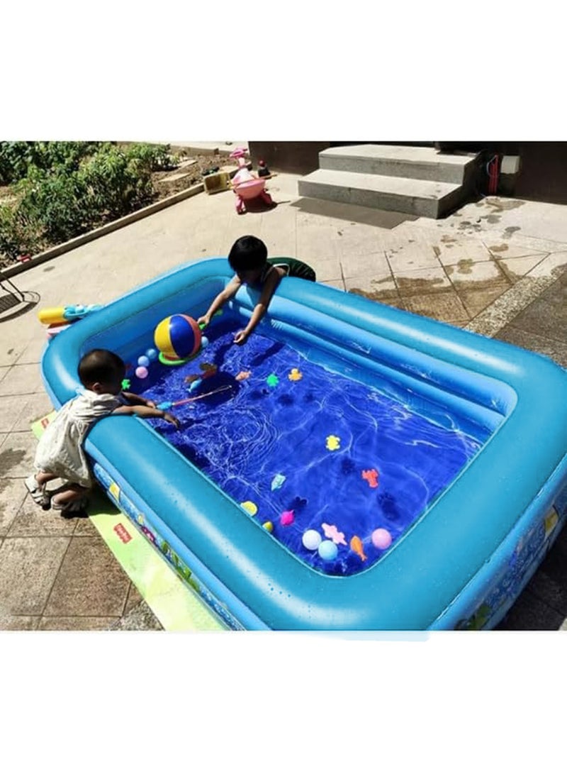 Paka Rabbit Rectangular Inflatable Pool, 210*140*​​60CM Thickened Pool with Safety Inflatable Bottom, Multifunctional Inflatable Pool, Family Relaxing Pool, Perfect Choice for Indoor Entertainment and Outdoor Activities  - Image 4