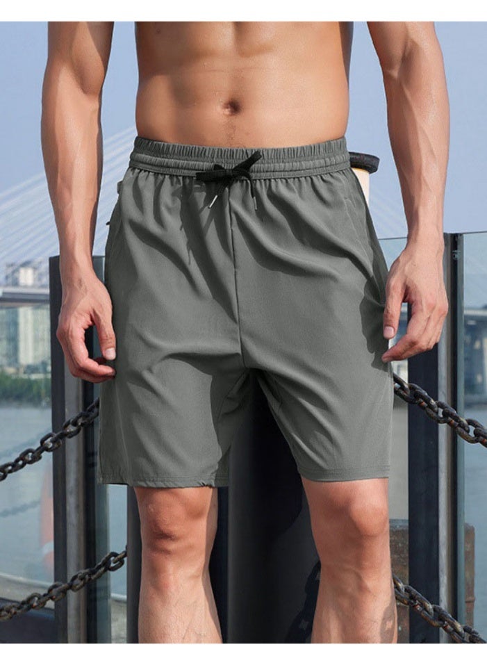YUKE Men's athletic and casual shorts, comfortable drawstring pocket shorts, breathable summer shorts, stylish beach shorts, elastic waistband design, suitable for sports, running, fitness, ball sports and family wear. - Image 1