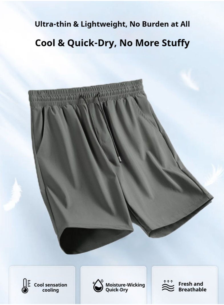 YUKE Men's athletic and casual shorts, comfortable drawstring pocket shorts, breathable summer shorts, stylish beach shorts, elastic waistband design, suitable for sports, running, fitness, ball sports and family wear. - Image 2