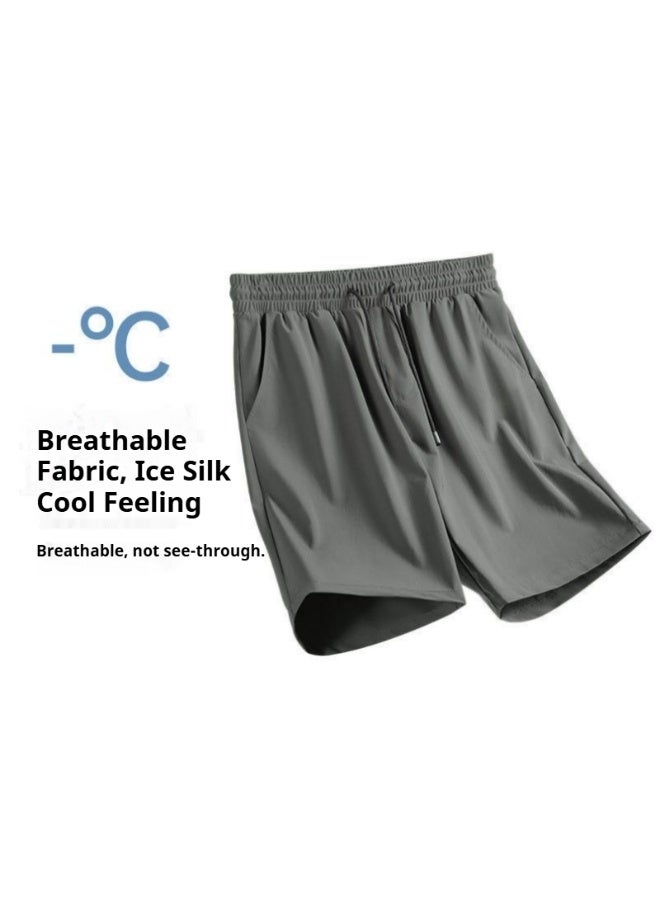 YUKE Men's athletic and casual shorts, comfortable drawstring pocket shorts, breathable summer shorts, stylish beach shorts, elastic waistband design, suitable for sports, running, fitness, ball sports and family wear. - Image 5