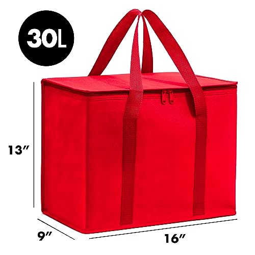 Carrywell Not Made In China Insulated Reusable Grocery Bags Catering and Delivery Bag For Hot and Cold Food Collapsible Thermal Tote For Doordash - Image 3
