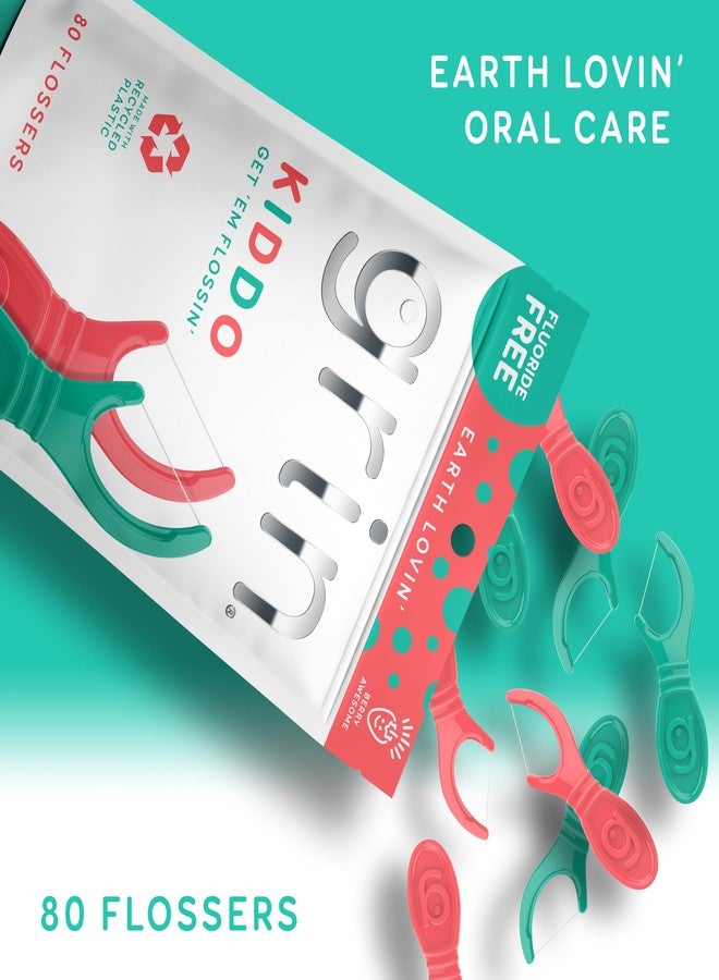 GRIN Kiddo Flossers, Berry Awesome Flavor, Recycled Plastic, Jumbo Grip, Get Your KIDDOS Flossin’ Early, Larger Floss Head, Child Safe! 80 Count, Floss Picks, Dental Flossers - Image 3