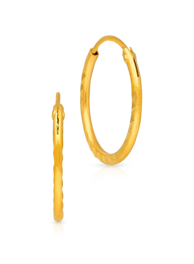 Malabar Gold and Diamonds 22 Karat 916 Purity Hoops & Bali Style Endless Hoop Earring for Women AIER069 - Image 1