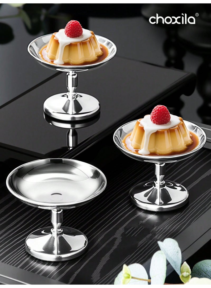 choxila 4pcs Dessert Cup, Dessert Bowl, Stainless Steel Dessert Cup, Ice Cream Cup, Pudding Cup, Custard Bowl - Image 3
