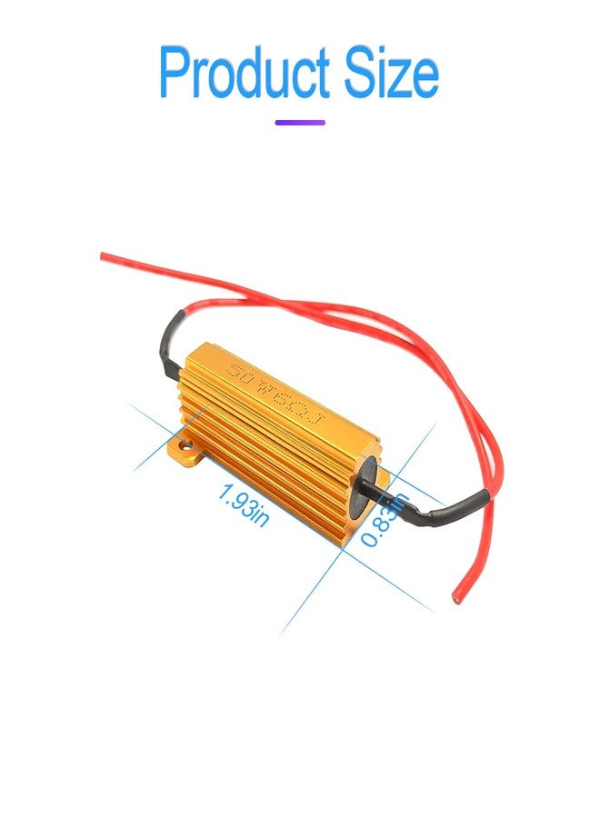 HIPOPY 2PCS 50W 6Ohm LED Load Resistors - Fix LED Bulb Hyper Flash Turn Signal Blink Error Code LED License Plate Light or DRL - Image 2