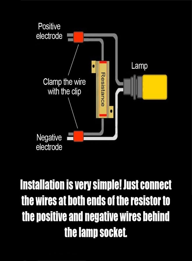 HIPOPY 2PCS 50W 6Ohm LED Load Resistors - Fix LED Bulb Hyper Flash Turn Signal Blink Error Code LED License Plate Light or DRL - Image 4