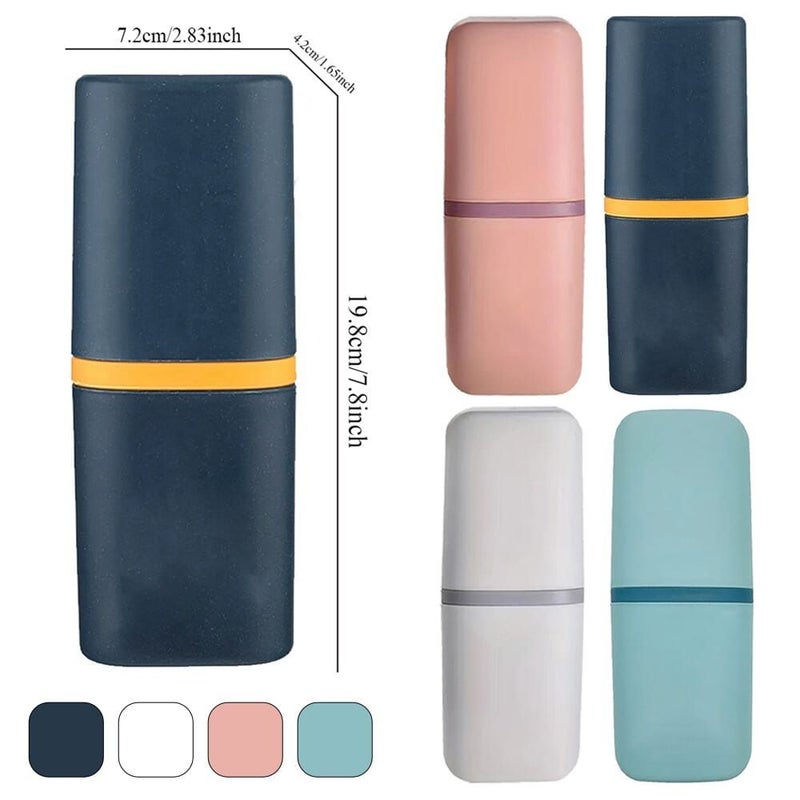 Pink Detachable Travel Toothbrush Box With Mouthwash Cup For Business Outdoors - Image 4