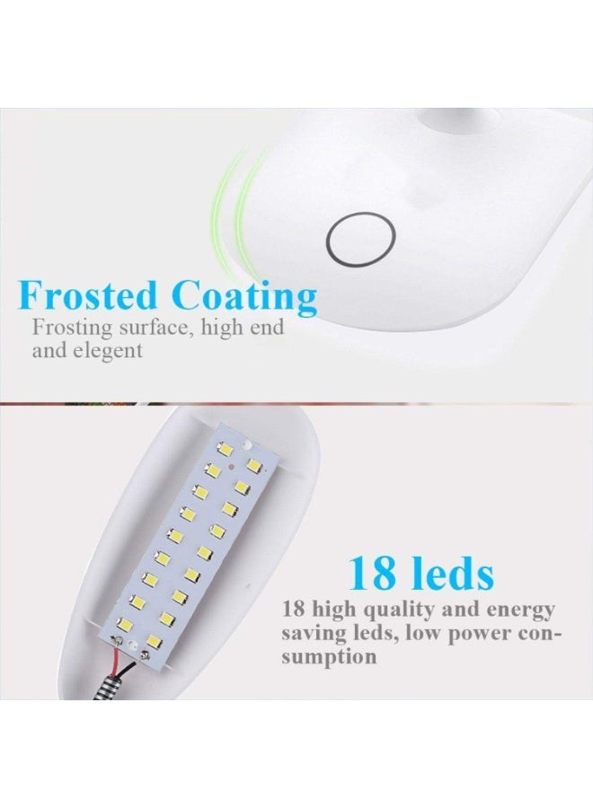 LED Table Lamp With Rotating Flexible Base, Dimmable, Battery Operated, White - Desk and Bedside Lighting - Image 5