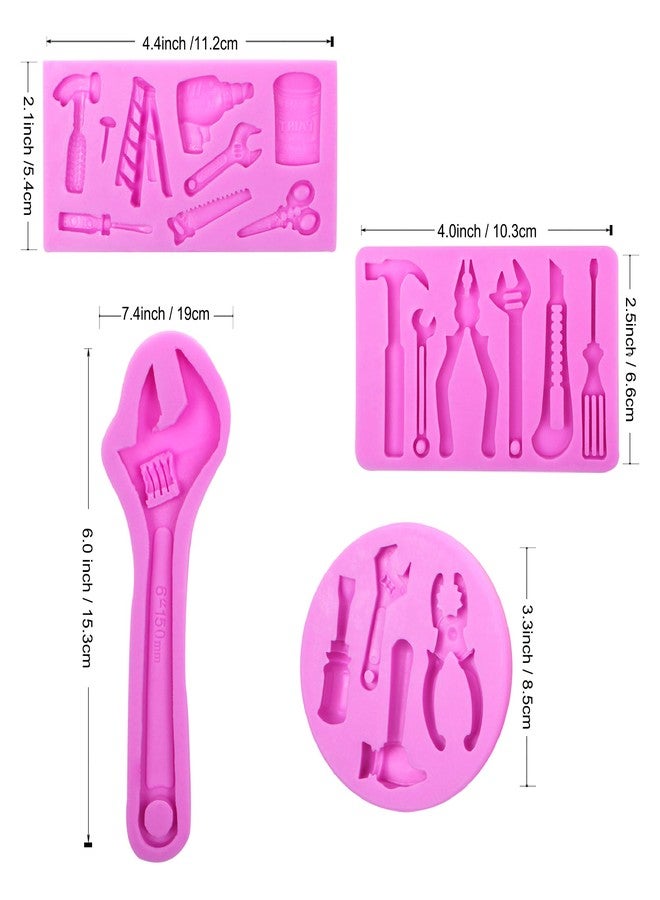 acvcatto Construction Tools Silicone Molds, Hand Tools Wrench Chocolate Molds, Ladder Screwdriver Scissor Fondant Baking Molds for Cake Decoration Cupcake Topper Candy Clay Resin - Image 2