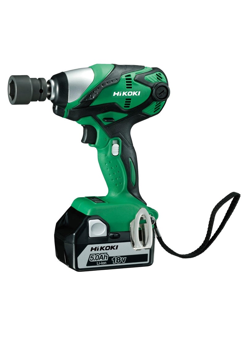 Hikoki HIKOKI Wr18Dsdlwpz Cordless Impact Wrench 18V 127Mm 12 Square Bit Shank 02600 Rpm 15 Kg 2 Batteries Charger Carry Case Included Fixed Square 
