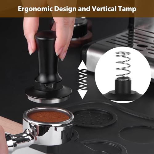 Attsky 51mm Espresso Tamper, Coffee Tamper for Espresso Machine, Espresso Tamp with Spring Loaded Tamper, Depth-adjustable Espresso Hand Tampers 51mm - Image 3