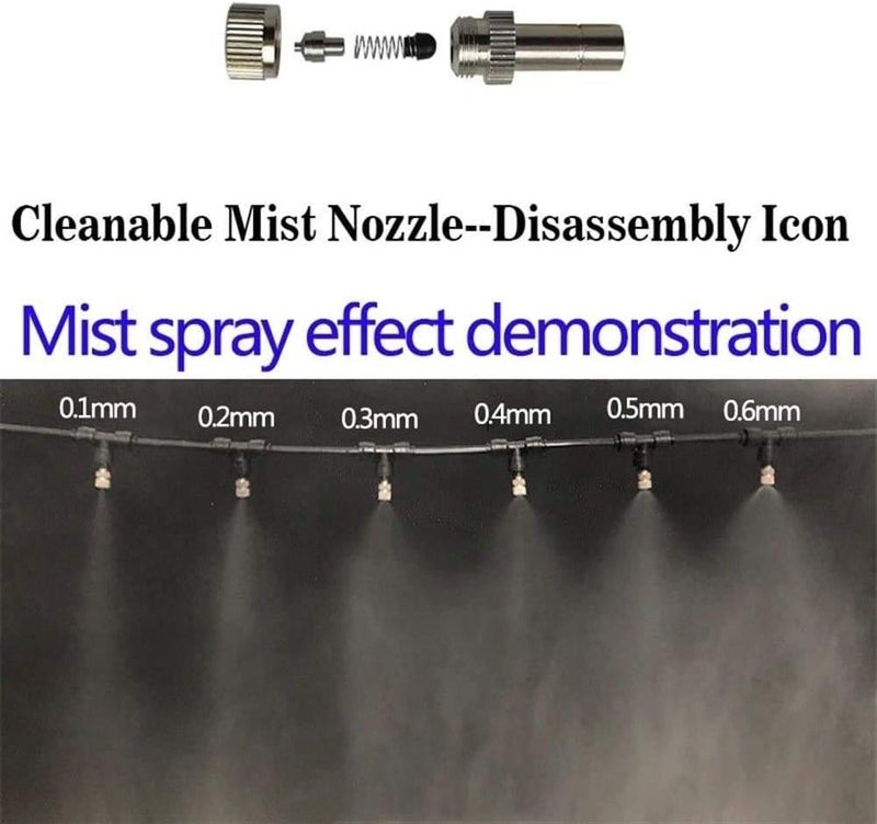 RESNSTAR Misting Nozzles for Outdoor Cooling System 10pcs Mister Nozzle Atomizing Misting Sprayer Fog Nozzles for Garden, Humidification, Landscaping, Dust Control, 0.024Inch (Size : 0.6mm) - Image 5