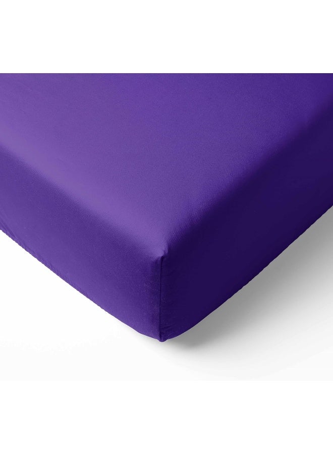 Bacati Bacati Mix and Match Solid Crib Fitted Sheet, Purple, 2 Count  - Image 1