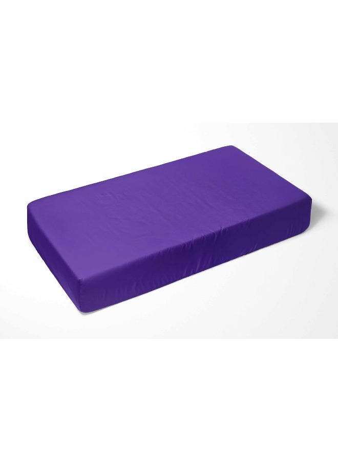 Bacati Bacati Mix and Match Solid Crib Fitted Sheet, Purple, 2 Count  - Image 3