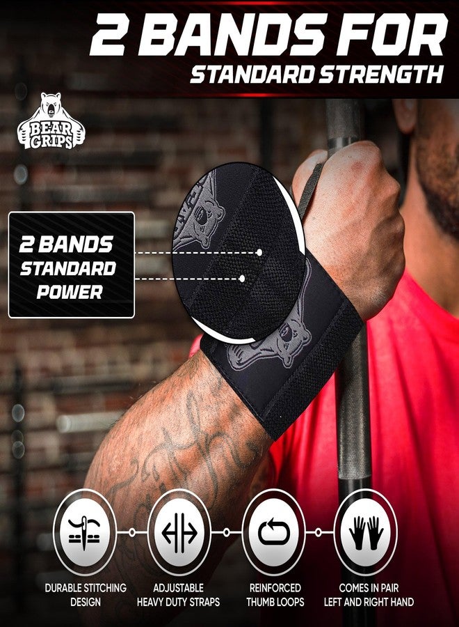Bear Grips Wrist Wraps for Weightlifting | Weight Lifting Wrist Straps for Weightlifting | Extra Strength Gym Wrist Wraps | Two Wrist Wrap Per Pack | 12” & 18” | Lifting for Men & Women - Image 2