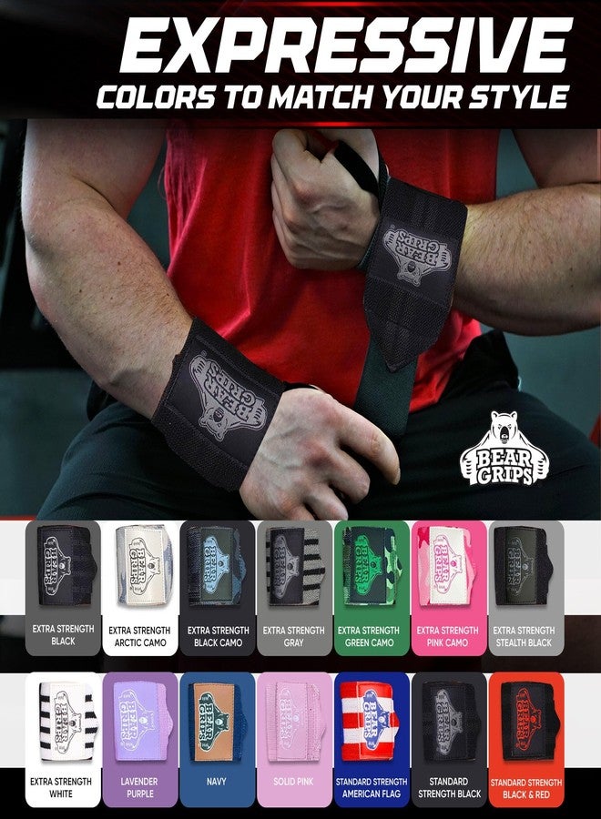 Bear Grips Wrist Wraps for Weightlifting | Weight Lifting Wrist Straps for Weightlifting | Extra Strength Gym Wrist Wraps | Two Wrist Wrap Per Pack | 12” & 18” | Lifting for Men & Women - Image 5