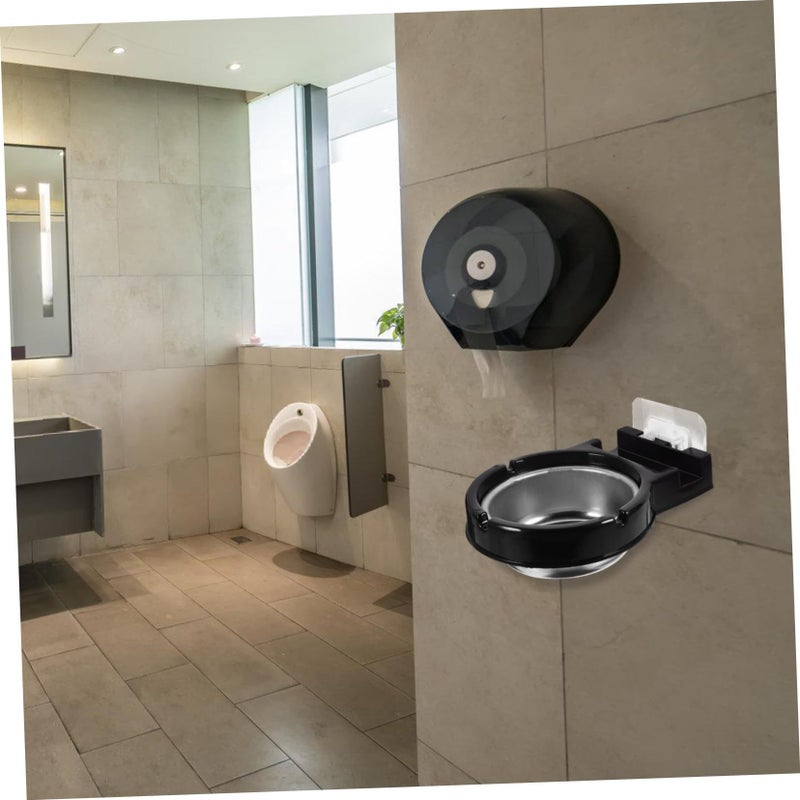 Black Wall Mounted Ashtray 13x10x3.5cm For Outdoor Bathroom Cigar - Image 3
