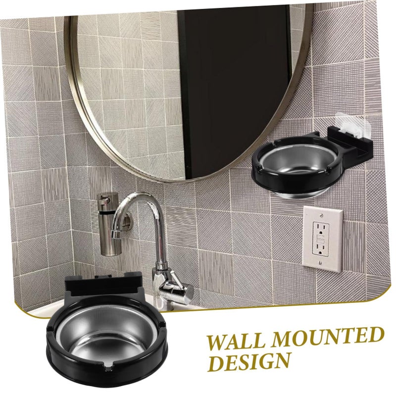 Black Wall Mounted Ashtray 13x10x3.5cm For Outdoor Bathroom Cigar - Image 4