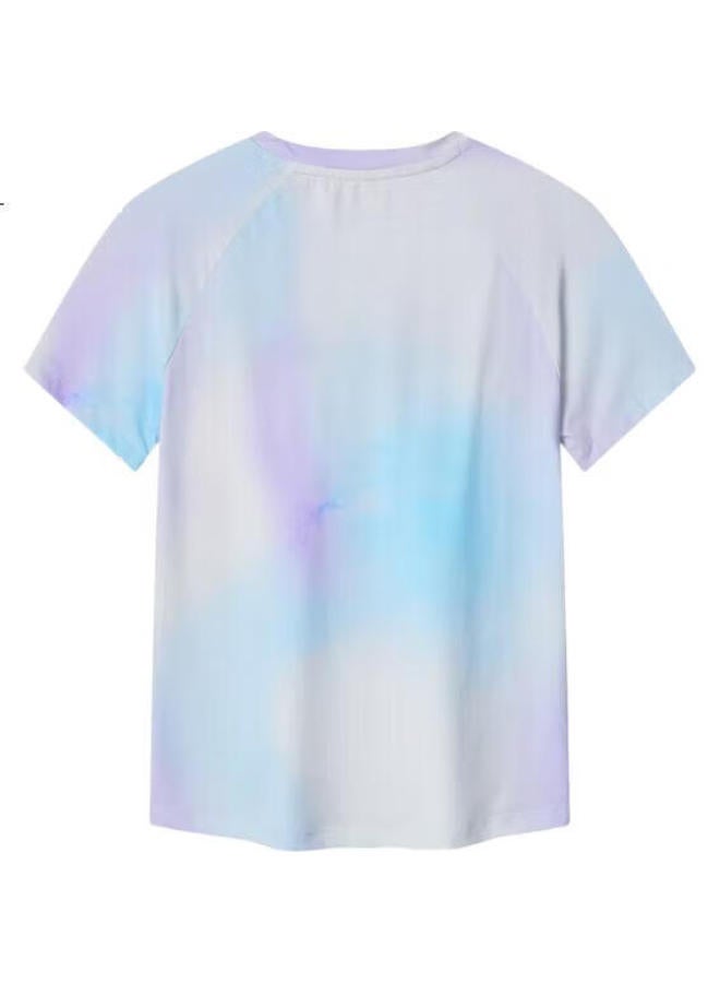 Erke Girls' Summer Short Sleeve Children'S Casual Sports Round Neck T-Shirt Dream Purple 110 - Image 2