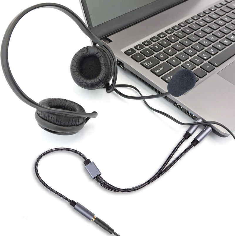 weishan كابل تقسيم الصوت للكمبيوتر بديل لـ HyperX Cloud II Alpha Stinger Core Astro A10 A40 Turtle Beach Recon 70 SteelSeries Sennheiser سماعة الألعاب YAdapter 12 بوصة - Image 4