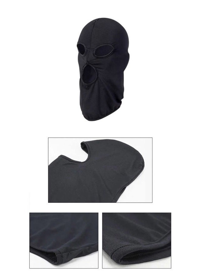 WYSUMMER 3 Hole Full Face Mask, Women Men Thin Balaclava Face Mask for Motorcycle Bike Hunting Cycling Cap Ski (Black) - Image 3