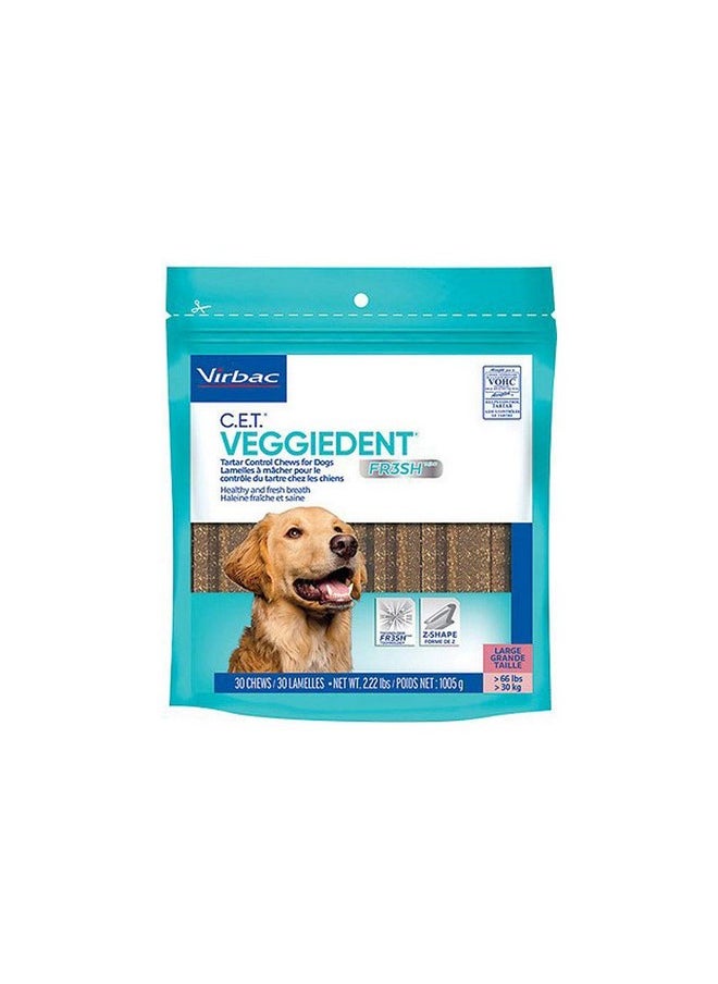 Virbac Heads Up For Tails Veggiedent Oral Hygiene Large Dog Chew, 490 G, Adult, 1 Count 