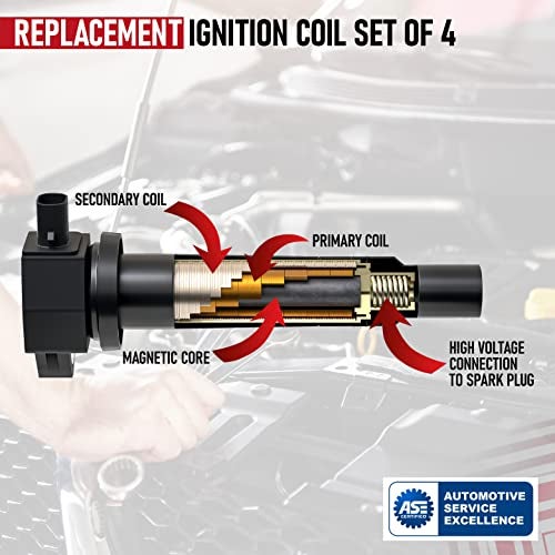 AA Ignition Ignition Coil Pack Set of 4 - Replaces 27301-26640 - Compatible with Hyundai Accent, Kia Rio, Rio5-2006-2011 Models - Image 4