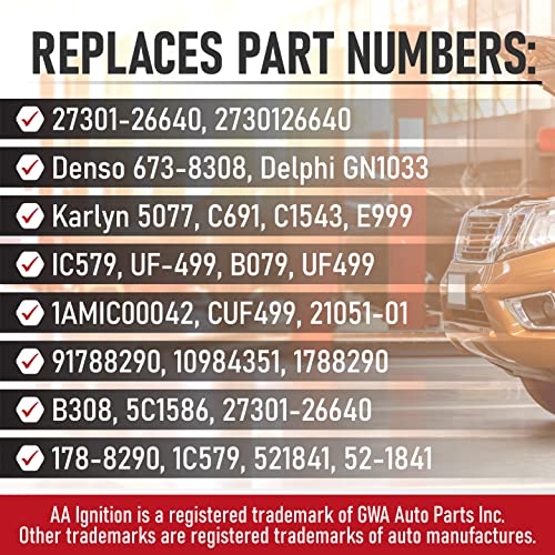 AA Ignition Ignition Coil Pack Set of 4 - Replaces 27301-26640 - Compatible with Hyundai Accent, Kia Rio, Rio5-2006-2011 Models - Image 3