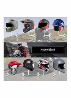 Excefore Motorcycle Helmet Rack, 180° Rotation Metal Helmet Holder Wall Mount, Helmet Holder Bike with 2 Hooks Helmet Hanger for Motorcycle Bike Coats, Caps, Baseballs, Rugby Helmet  - Image 3