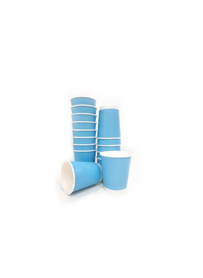 SNH Packing - Disposable Double Wall Blue Coffee Cups 8 Ounce Coffee Cups To Go 25 pack Paper Coffee Cups and Designs Recyclable Hot Coffee Cups. - Image 1