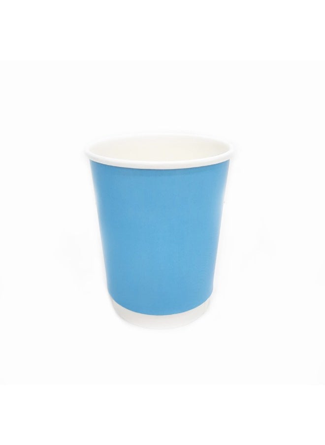 SNH Packing - Disposable Double Wall Blue Coffee Cups 8 Ounce Coffee Cups To Go 25 pack Paper Coffee Cups and Designs Recyclable Hot Coffee Cups. - Image 1