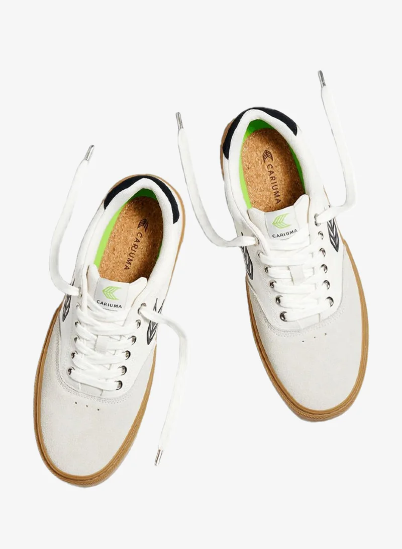 Cariuma  NAIOCA PRO Gum Vintage White Suede Off-White Canvas Black Logo Sneaker  | Best Price UAE