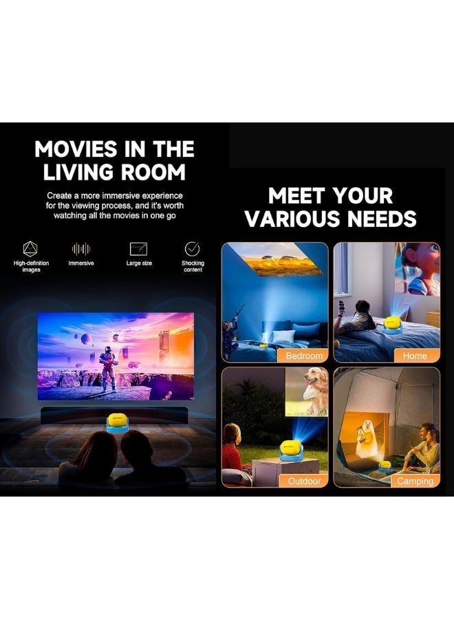 Umiio Umiio U30 Smart Projector 1080P Full HD, 4K Supported 180° Adjustable Lens, WiFi 6 & Bluetooth, Portable LED Projector for Home Theater & Outdoor Use, HDMI/USB/Audio, Remote Control - Image 5